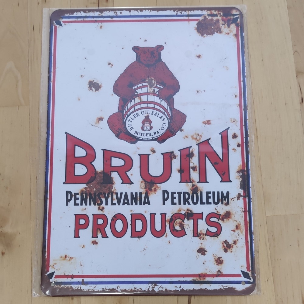 Vintage Style Bruin Petroleum Products Sign